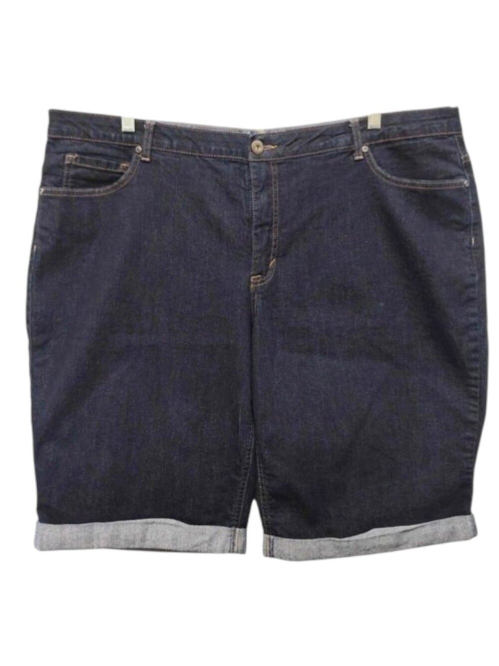 Faded Glory Dark Wash Cuffed Denim /Jean Shorts Size 24W